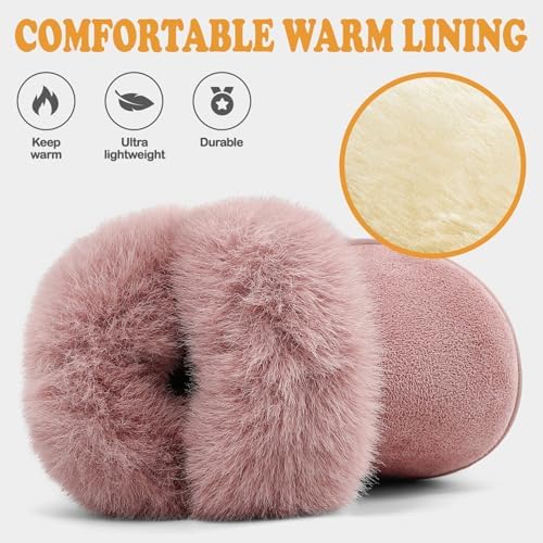 MK MATT KEELY Baby Winter Snow Boots 0-5 Years Toddler Girls Fluffy Booties Outdoor Warm Walking Shoes With Soft Anti-Slip Rubber Sole