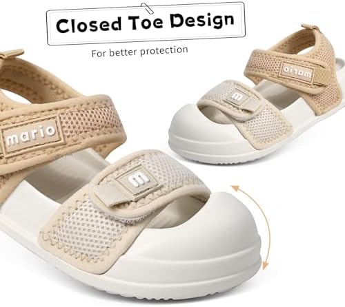 MK MATT KEELY Boys Girls Sandals Kids Closed Toe Walking Shoes Toddlers Baby Wide Fit Beach Sandals With Non-Slip Sole
