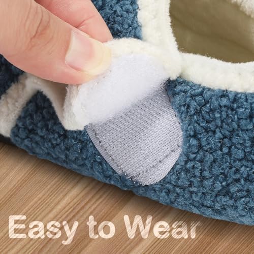 MK MATT KEELY Kids Slippers Boys Girls Cosy House Slippers Toddlers Non Slip Barefoot Slippers With Hook And Loop