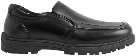 Moelund Boys Black Easy Slip On School Shoes Smart Uniform Shoes For Kids & Teens Easy Wear With Non-Slip Sole Sizes 2-6
