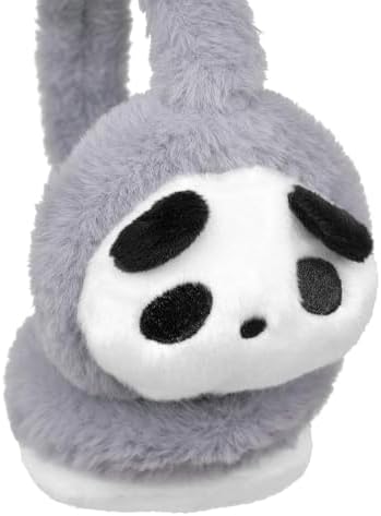 Moonlove Kids Adjustable Earmuffs Winter Warm Plush Lovely Cartoon Panda Ear Cover Soft Windproof Coldproof Thermal Ear Warmer Protection For Children Boys Girls Over 5 Years Old