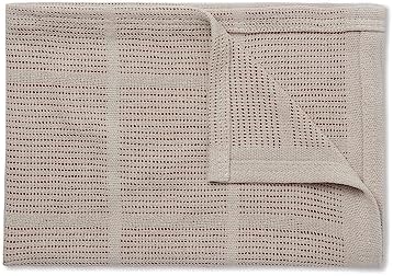 MORI Cellular Blanket Taupe Organic Cotton Bamboo 70x100cm Lightweight Breathable For Newborn Durable Comfortable Swaddle Ideal For Cot Crib Moses Basket Pram Or Travel