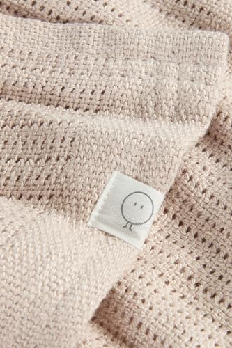 MORI Cellular Blanket Taupe Organic Cotton Bamboo 70x100cm Lightweight Breathable For Newborn Durable Comfortable Swaddle Ideal For Cot Crib Moses Basket Pram Or Travel