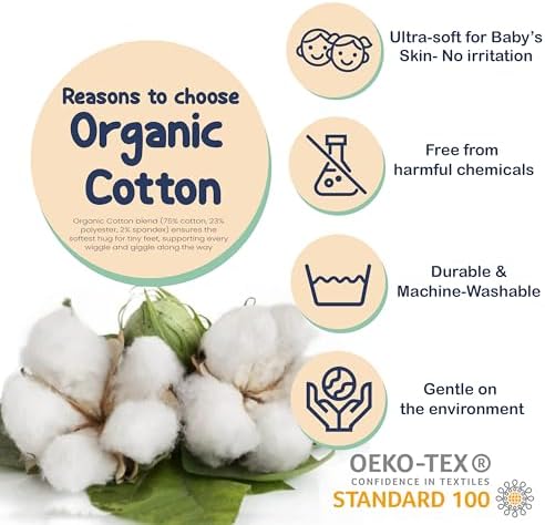 Mother's Choice Organic Cotton Baby Socks 12 Pairs Unisex 0-6 Months - Soft Hypoallergenic Newborn & Infant Socks - Baby Girl & Boy Gifts (12Pcs Brown)