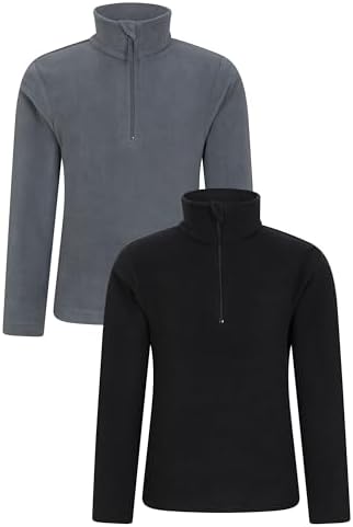 Mountain Warehouse Camber Kids Coral Fleece Top - Lightweight Quick Drying Breathable Sweatshirt for Outdoor Activities - Unisex Suitable for Winter Layering