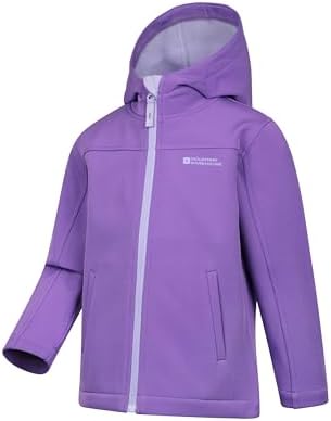 Mountain Warehouse Exodus Kids Softshell Jacket - Breathable Wind & Water Resistant Fleece Lined Coat For Boys & Girls - Autumn Winter Hiking