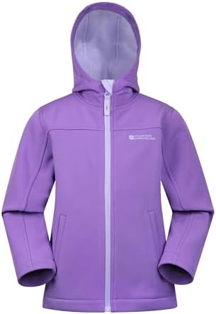Mountain Warehouse Exodus Kids Softshell Jacket - Breathable Wind & Water Resistant Fleece Lined Coat For Boys & Girls - Autumn Winter Hiking