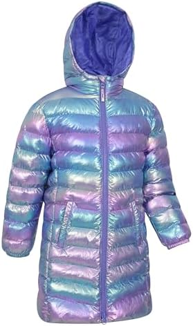 Mountain Warehouse Florence Kids Long Padded Jacket - Lightweight Overcoat Soft & Warm Puffer Coat With Hood Childrens Outerwear - Travel & Outdoors