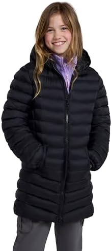 Mountain Warehouse Florence Kids Long Padded Jacket - Lightweight Overcoat Soft & Warm Puffer Coat with Hood Childrens Outerwear - Travel & Outdoors