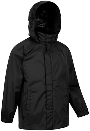 Mountain Warehouse Pakka Kids Waterproof Jacket - Wind Resistant Lightweight Breathable Rain Coat For Girls & Boys Packaway Bag - For Rain Autumn Winter