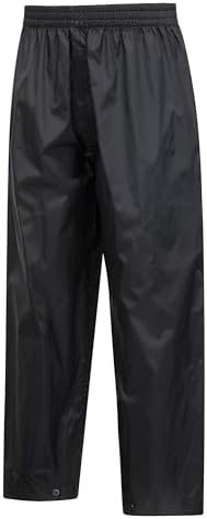 Mountain Warehouse Pakka Kids Waterproof Over Trousers - Taped Seams Rain Pants Lightweight Rip-Stop Packaway Bag - For Autumn Winter Walking Travelling