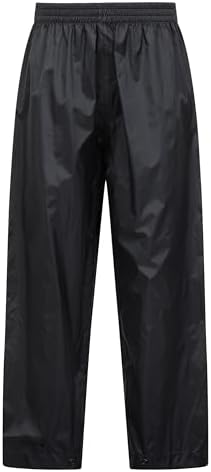 Mountain Warehouse Pakka Kids Waterproof Over Trousers - Taped Seams Rain Pants Lightweight Rip-Stop Packaway Bag - for Autumn Winter Walking Travelling