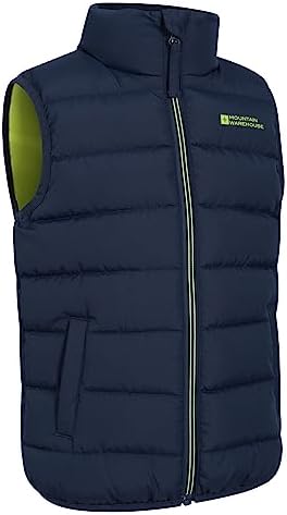 Mountain Warehouse Rocko Kids Padded Gilet - Water Resistant Coat With Microfibre Padding & Front Pockets Boys & Girls - Autumn Winter & Outdoors