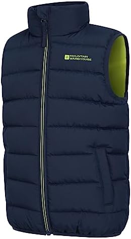 Mountain Warehouse Rocko Kids Padded Gilet - Water Resistant Coat With Microfibre Padding & Front Pockets Boys & Girls - Autumn Winter & Outdoors