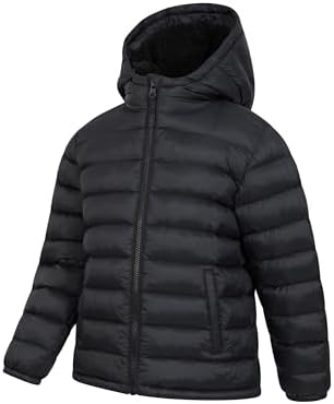 Mountain Warehouse Seasons Fur-Lined Kids Padded Jacket - Lightweight Warm & Water-resistant Puffer Coat Boys & Girls - For Autumn Winter School & Outdoors