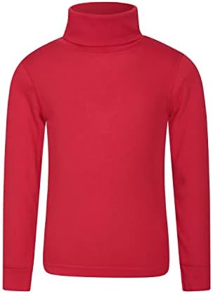 Mountain Warehouse Talus Kids Roll Neck Top - Quick Wicking Jumper Easy Care Turtle Neck Tee Warm Thermal Baselayer Lightweight - for Winter Walking Hiking