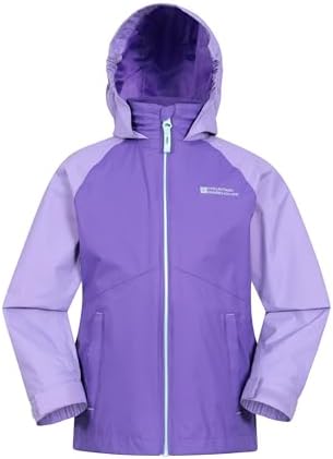 Mountain Warehouse Torrent Kids Waterproof Rain Jacket - Taped Seams Raincoat Lightweight Breathable Girls & Boys - Autumn Winter Wet Weather