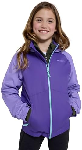 Mountain Warehouse Torrent Kids Waterproof Rain Jacket - Taped Seams Raincoat Lightweight Breathable Girls & Boys - Autumn Winter Wet Weather