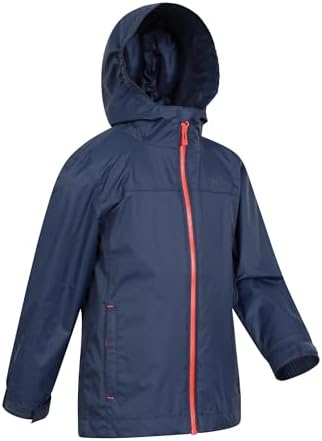 Mountain Warehouse Torrent Kids Waterproof Rain Jacket - Taped Seams Raincoat Lightweight Breathable Girls & Boys - Autumn Winter Wet Weather