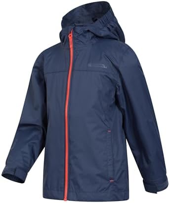 Mountain Warehouse Torrent Kids Waterproof Rain Jacket - Taped Seams Raincoat Lightweight Breathable Girls & Boys - Autumn Winter Wet Weather