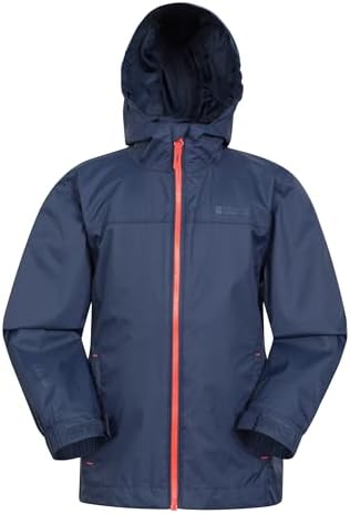 Mountain Warehouse Torrent Kids Waterproof Rain Jacket - Taped Seams Raincoat Lightweight Breathable Girls & Boys - Autumn Winter Wet Weather