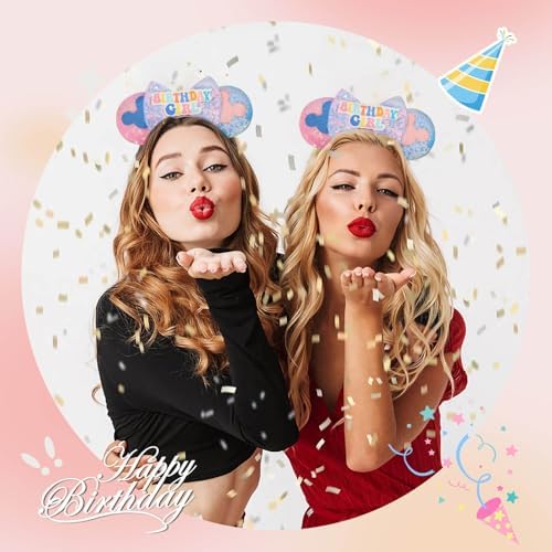 Mouse Ears Headband Birthday Ears Headband Sequin Bow Headband For Princess Birthday Party Decoration (Birthday)