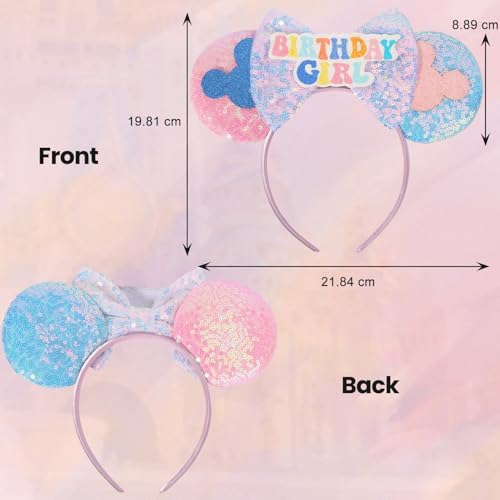 Mouse Ears Headband Birthday Ears Headband Sequin Bow Headband For Princess Birthday Party Decoration (Birthday)