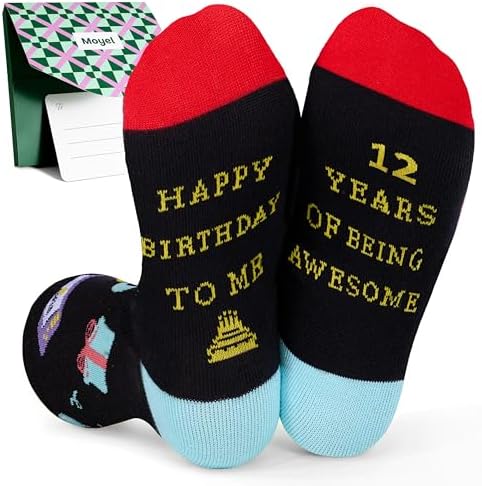 Moyel 5/6/7/8/9/10/11/12 Year Old Boys Gifts for Birthday Funny Boys Socks 5-12 5th/6th/7th/8th/9th/10th/11th/12th Present for Boy Creative Son Grandson Nephew