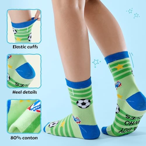 Moyel Football/Rugby/Basketball Gifts For Boys Age 8-12 Funny Socks Kids Football/Rugby/Basketball Accessories For Boys Gifts For 8 9 10 11 12 Year Old Boy Birthday Present For Son Grandson Nephew