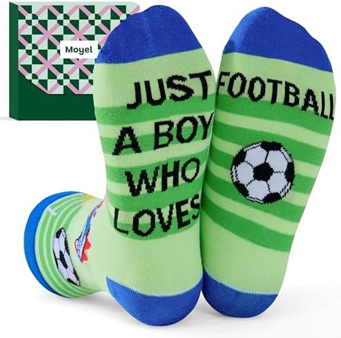 Moyel Football/Rugby/Basketball Gifts for Boys Age 8-12 Funny Socks Kids Football/Rugby/Basketball Accessories for Boys Gifts for 8 9 10 11 12 Year Old Boy Birthday Present for Son Grandson Nephew