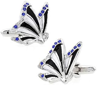 MRCUFF Butterfly Crystals Blue Accents Pair Cufflinks in a Presentation Gift Box & Polishing Cloth