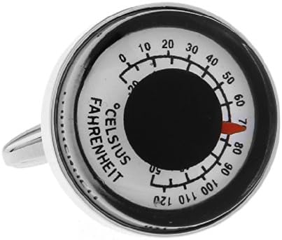 MRCUFF Dual Thermometer Celsius & Fahrenheit Pair Cufflinks In Presentation Gift Box & Polishing Cloth