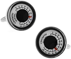 MRCUFF Dual Thermometer Celsius & Fahrenheit Pair Cufflinks in Presentation Gift Box & Polishing Cloth