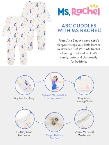 Ms. Rachel Baby Grow Adorable Baby Sleepsuit For Girls Girls Babygrow Official Merchandise Ages 0 To 24 Months