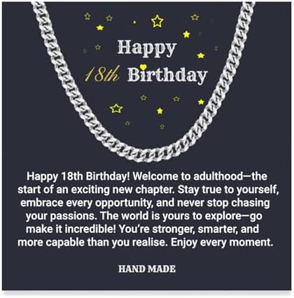 MsRosy 13th 14th 15th 16th 18th 21st Birthday Gifts for Boys Cuban Chain for 13 14 15 16 18 21 Year Old Happy Birthday Necklace Gifts for Son Grandson Nephew Brother Men's Chain Jewelry