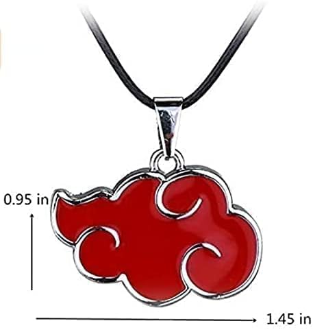 MUEKA Anime Necklace Red Cloud Shape Pendant Necklace Zinc Iron Pyrite