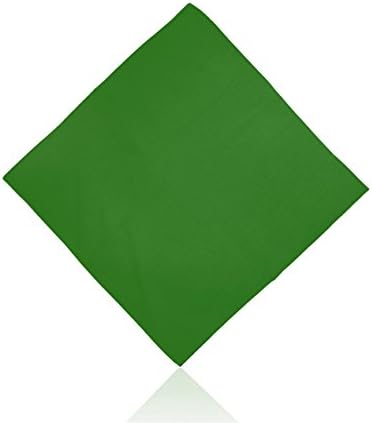 Multi Color 100% Cotton Plain Bandana Cow Boy Girl Biker Neck Scarf Wrist Wrap by Lizzy® (Dark Green)