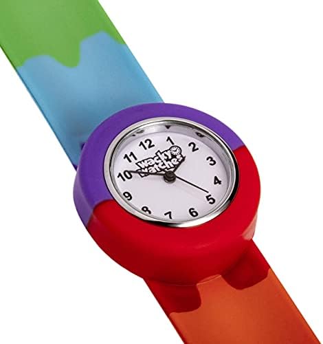 Multicolour Wacky Watch Slap On Strap Fast Fit Kids Childrens Silicone Band Unisex Instant Fit Any Size For Boys And Girls Learn To Tell The Time