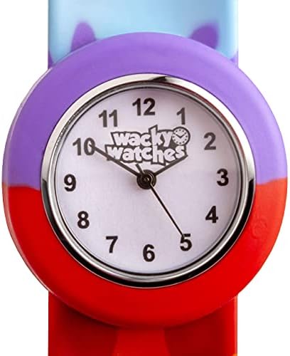 Multicolour Wacky Watch Slap On Strap Fast Fit Kids Childrens Silicone Band Unisex Instant Fit Any Size For Boys And Girls Learn To Tell The Time