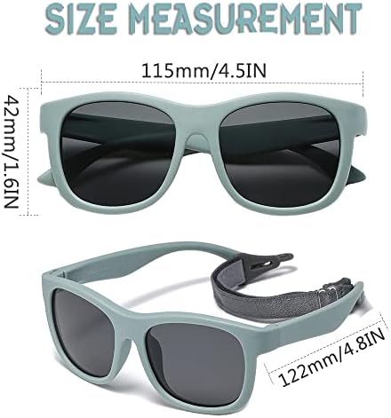 Musivon Baby Sunglasses 6 Months - 2.5 Years Toddler Sunglasses For Kids Infant Boys Girl Flexible Frame With Strap