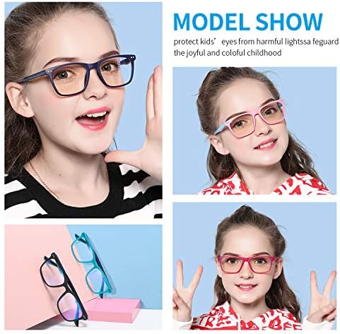 Musivon Kids Blue Light Blocking Glasses For Teens Computer Gaming Glasses Anti Blue Light Glasses For Children Boys Girls Age 4-14 (Sand Black)