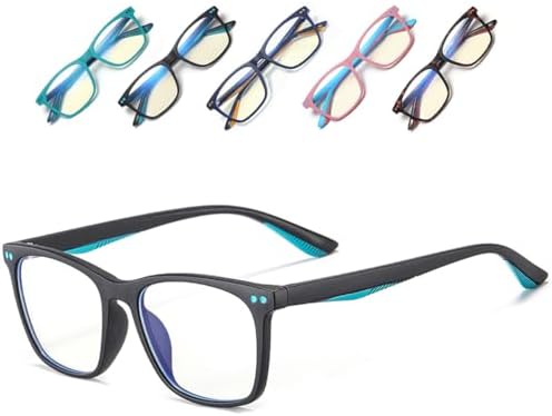 Musivon Kids Blue Light Blocking Glasses for Teens Computer Gaming Glasses Anti Blue Light Glasses for Children Boys Girls Age 4-14 (Sand Black)