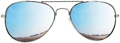 Mustavo Childrens Silver Mirror Sunglasses Kids Childs Boys Girls Mirrored Lense Lightweight Frame UV400 Retro Classic Pilot Style