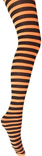 MYSASI Girls Striped Tights – Soft & Stretchy – Ages 6–14 – Perfect for School Dance Everyday Wear & Halloween - Kids Striped Machine washable tights - Halloween and party tights for kids