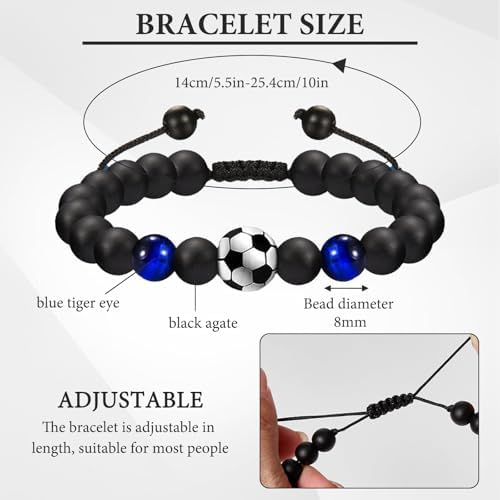 Nadiaen Football Jewelry Set - Boys' Stylish Football Necklace & Bracelet Soccer Gifts