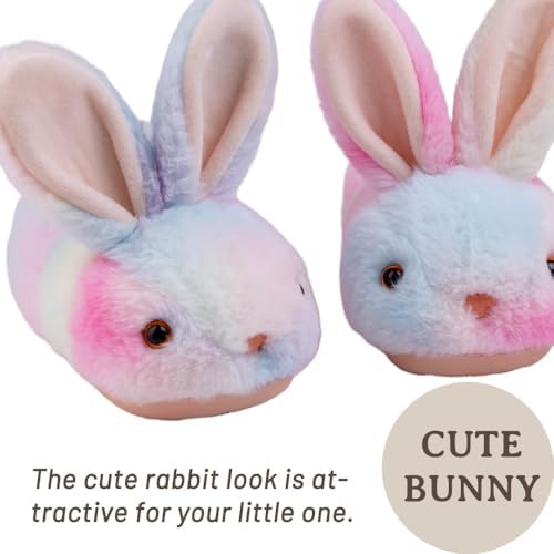 Nasogetch Kids Fluffy Bunny Slippers For Girls Boys - Cute Plush Toddler Winter Warm House Shoes - Soft Rabbit Novelty