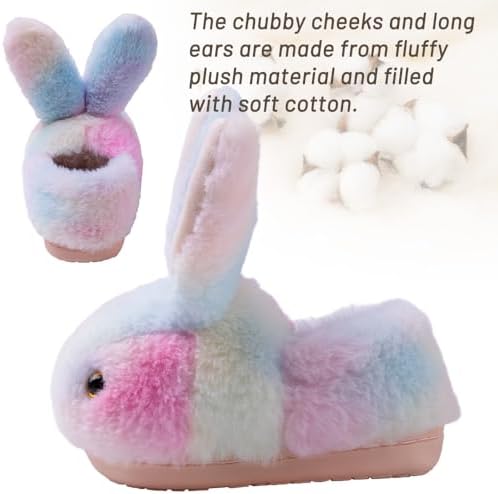 Nasogetch Kids Fluffy Bunny Slippers For Girls Boys - Cute Plush Toddler Winter Warm House Shoes - Soft Rabbit Novelty