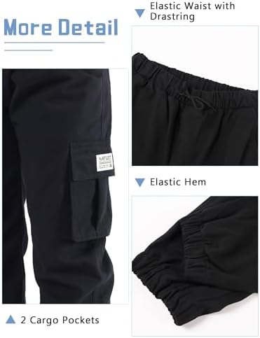 NATUST Boys Cargo Trousers Kids Joggers Pants