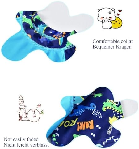 NautySaurs Boys Swimming Costume Kids Two Piece Swimsuit Chidren Rash Guard T-Shirt Swim Shorts Set Dinosaur Swimwear