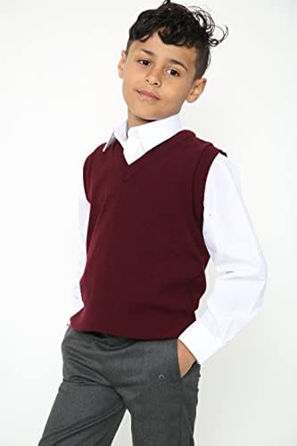 Nawal's Boys Knitted Tank Top V Neck Sleeveless Jumper School Uniform Smart & Comfortabl